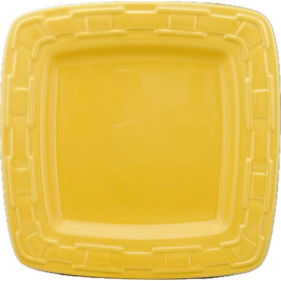 Longaberger Pottery Soft Square Luncheon Plate 8.75" Butternut Yellow - Picture 2 of 5